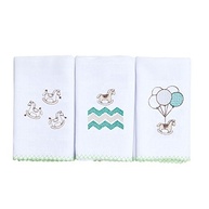 Babete Infantil Bordado Karinho 40x40cm - 3 Unidades em Algodão Macio - imagem 2