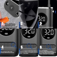 Compressor de Ar Portátil Digital 150 PSI: Inflador Inteligente com Bateria 4000mAh, Lanterna LED e Calibrador - imagem 5