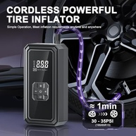 Inflador de Pneu Portátil Sem Fio com Desligamento Automático | Bomba de Ar Recarregável para Carros, Bicicletas, Bolas e Mais - imagem 5