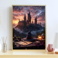 Kit Pintura por Números Castelo Mágico - Tela 40,6x50,8cm para Iniciantes e Artesanato - imagem 4