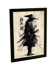 Quadro Decorativo A4 Samurai Ink Retro - Estilo Japonês Moderno - imagem 1