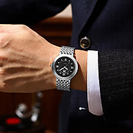 Relógio OLEVS 6005 Masculino à Prova d'Água – Luxo em Aço Inox - imagem 2
