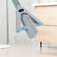 Rodo Mop Fácil Cabo Extensor Aço Inox Celeste - Limpeza Eficiente com Espuma de Alta Absorção - imagem 4
