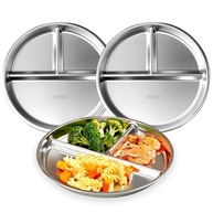 Pratos Infantil Aço Inox CrazyTerra - Dividido 3 Seções com Controle de Porção - Seguro, Sem BPA - imagem 1