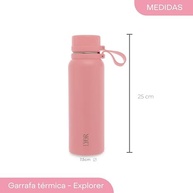 Garrafa Térmica Explorer Rosa 650ml - Aço Inox Premium com Isolamento Térmico Avançado - imagem 3