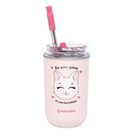 Copo Neo com Canudo 300 ML Eu Amo Gatos – Aço Inox Dupla Parede com Design Fofinho - imagem 1
