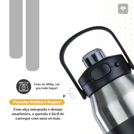 Garrafa Térmica Isomax 1L NTK - Inox 18/8, Isolamento Térmico Avançado para Esportes e Dia a Dia - Preto - imagem 5