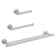 LUMAI Kit 3 Acessórios Banheiro Aço Inox Fosco | Toalheiro Duplo 60cm + Porta-Toalha + Suporte Papel Higiênico - imagem 2