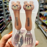 Kit Talher Infantil com Estojo - Jogo de Talheres Inox para Criança com Design Divertido - imagem 3