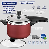 Panela de Pressão Tramontina Vancouver: 2 em 1 + Tigelas Inox - imagem 2