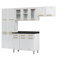 Cozinha Compacta com Vidro 4 Peças Diamante Telasul Branco - Design Moderno em Aço Inox - imagem 4