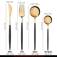 Conjunto de Utensílios de Mesa em Aço Inoxidável 304 - 4 Peças com Acabamento Espelhado para Cozinha, Casa, Hotel e Eventos - imagem 4