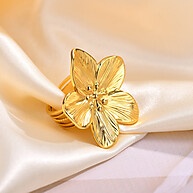 Anel Floral Vnox: Elegância em Aço Inoxidável - imagem 2