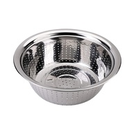 Bacia de Colador para Cozinha em Aço Inoxidável com Furos de Drenagem - Ideal para Lavar Arroz, Feijão, Frutas e Legumes - imagem 1