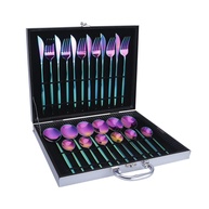 Conjunto de Talheres 24 Peças em Aço Inoxidável Premium - Design Moderno com Caixa de Presente - imagem 1