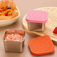 Conjunto de 3 Recipientes de Aço Inoxidável com Tampa de Silicone - 170g | Armazenamento à Prova de Vazamento e Empilhável - imagem 3