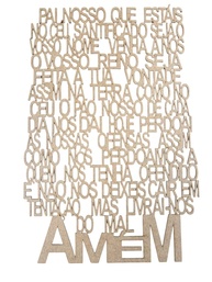 Quadro Oração Pai Nosso em MDF Crú 60x40cm - Recorte Decorativo para Parede com Inspiração Espiritual - imagem 1