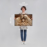 Quadro Decorativo Sagrada Família - Madeira 50x75cm com Vidro - Design Religioso Inspirador - imagem 4