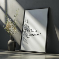 Quadro Decorativo Bíblia Josué 1:9 - Moldura Inspiradora para Fé e Motivação Cristã - imagem 1