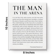 Arte Motivacional em Tela 20x25cm - Frase Inspiradora 'O Homem na Arena' - Decoração de Parede para Casa e Escritório - imagem 3