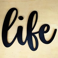 Quadro Decorativo Life 23cm Toque 3D - Palavra Inspiradora em Preto | Decore com Estilo e Arte Artesanal - imagem 4