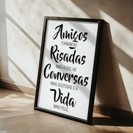 Quadro Decorativo Amizade com Frase Inspiradora - Moldura Elegante para Sala e Quarto - imagem 4