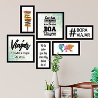 Conjunto de 6 Quadros Decorativos com Moldura - Tema Viagem e Frases Inspiradoras - imagem 3