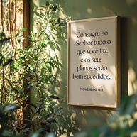 Quadro Decorativo Provérbios 16:3 - Inspire sua Casa com Fé e Esperança - imagem 1