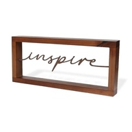 Escultura Decorativa Inspire em Metal e Madeira - Design Moderno para Mesa ou Parede - imagem 1