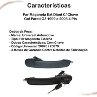 Maçaneta Externa Gol G3/Parati: Chave + Instalação - imagem 2