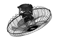 Ventilador de Teto Orbital 50cm Preto Bivolt LorenSid com Grade de Aço – Giro 360° e Instalação Fácil - imagem 2