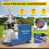 Bomba Compressor de Ar YONG HENG 4500PSI - Alta Pressão com Parada Automática e Filtro Integrado - imagem 4