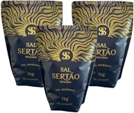 Kit com 3 x Sal Marinho Integral de Mossoró 1 Kg Sal Sertão Premium Zip Lock com Laudo - imagem 1