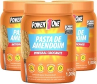 Kit 3 Pasta De Amendoim Integral Power One Crocante 1kg - imagem 1