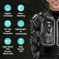 Jaqueta protetora de corpo inteiro para motocicleta Motocross ATV Guard Camisa masculina femininaGOHINSTAR US-XL preto 56451259568 - imagem 4