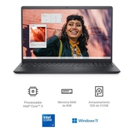 Notebook Dell Inspiron i15-i3100-A15P 15.6" Full HD Intel Core 3-100U 8GB 512GB SSD Win Home Preto Carbono - imagem 2