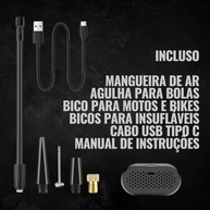 Compressor de Ar Digital Portátil: Calibrador Inteligente com Lanterna LED para Pneus de Carro, Moto, Bike e Mais! - imagem 4