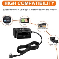 Cabo OBD2 para Tipo-C: Alimentação Inteligente para sua Câmera Dash 24h - imagem 5