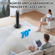 Ventilador de Torre Inteligente Hivento com Controle por App, 6,2 m/s, Oscilação 70°, 3 Velocidades, 110V - imagem 5