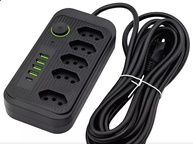 Régua Elétrica Inteligente: 5 Tomadas, 2 USB-C, 4 USB-A, Proteção e Cabo 1,5m - imagem 1