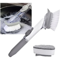 Escova Dispenser 2 em 1 com Esponja e Detergente Integrado - Limpeza Inteligente para Cozinha - imagem 2
