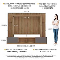 Rack Estante Oslo 65” com Painel TV: Design e Espaço Inteligente - imagem 2