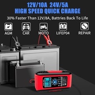 Carregador Inteligente E-FAST 10A: Potencialize Baterias 12/24V (LiFePO4, Chumbo-Ácido, AGM) para Carros, Caminhões, Motos e Mais! - imagem 3