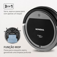 Aspirador de Pó Robô Mondial Pratic Clean RB-11 - Limpeza Inteligente com Função Mop - imagem 4