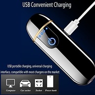 ZOIPPDMS Isqueiro Elétrico, Isqueiro Eletrônico Inteligente, Mini Isqueiro Recarregável Usb, Ignição Por Toque, À Prova de Vento, Isqueiro Sem Chama, Isqueiro de Plasma Leve com Indicador de Energia P - imagem 3