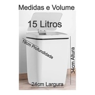 Lixeira Automática Inteligente com Sensor Branca 15L - Moderna, Higiênica e Prática - imagem 3