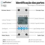 Medidor de Energia Inteligente Wifi Safiratec TY63A: Controle e Economize com Tuya Smart Life - imagem 5