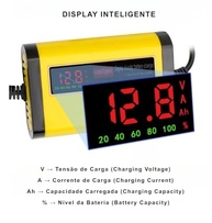 Carregador Inteligente Digital 12V para Baterias de Carro e Moto com Visor LCD - imagem 2