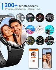 Smartwatch Hrich: Chamadas Bluetooth, +100 Modos Esportivos e Notificações Inteligentes (Preto) - imagem 5