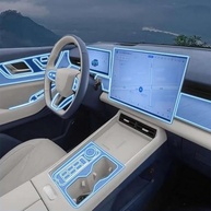 Película Protetora TPU Anti-Arranhão para Console Central Cadillac XT5 2025 - Interior Impecável - imagem 2